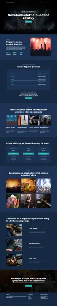 Stránka pre hudobnú skupinu – koncerty a fotky 1 Stránka pre hudobnú skupinu – koncerty a fotky