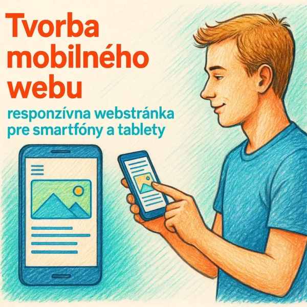 Farebná ilustrácia vývoja responzívnej webstránky pre mobilné zariadenia